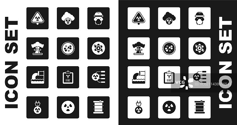 核反应堆工人与分子爆炸图片素材