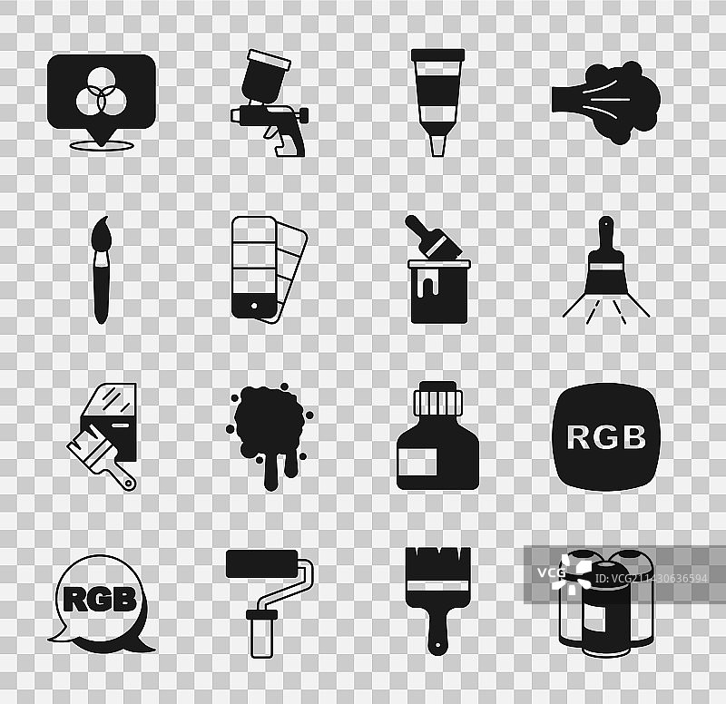 喷漆罐RGB画笔颜料管套装图片素材