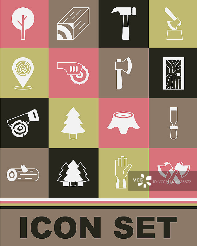 木制斧头、凿子、工具、关闭的门和锤子图片素材