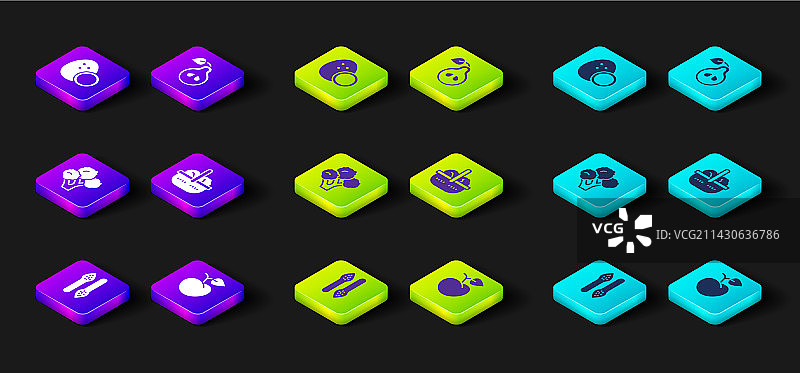 芦笋、桃子、油桃、西兰花素材图片素材