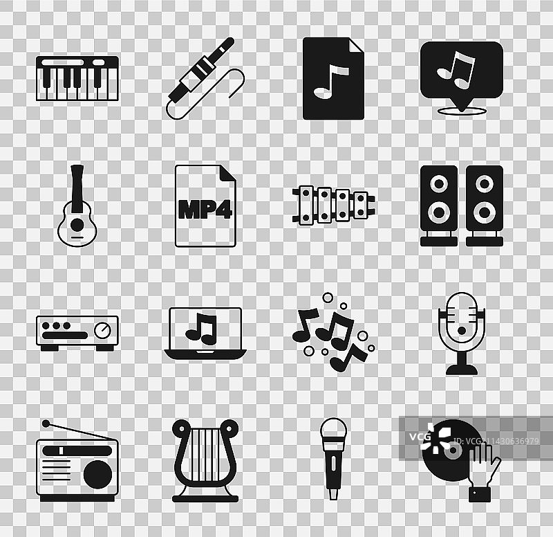 DJ播放音乐麦克风立体声扬声器套装图片素材