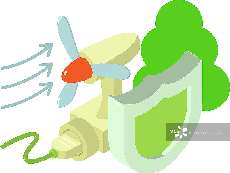 风能图标等距动力表图片素材