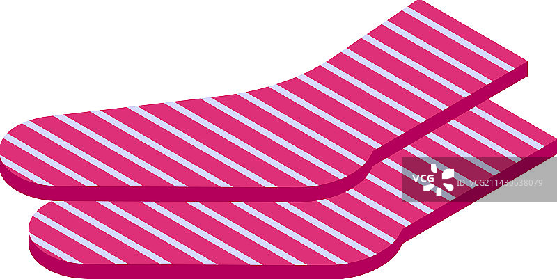 2.5D条纹袜子图标可爱款图片素材