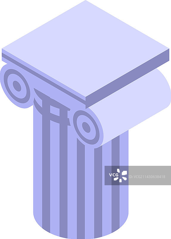 经典柱形2.5D希腊图标图片素材