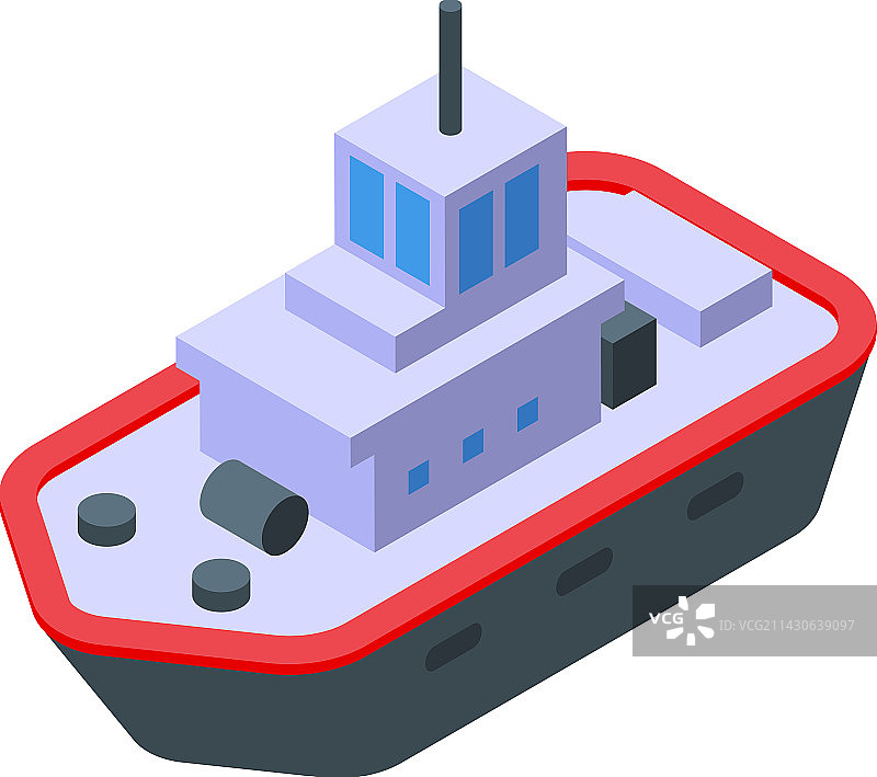 海岸警卫队船只2.5D图标图片素材
