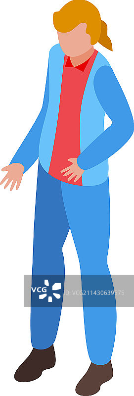 女卡车司机图标2.5D图图片素材