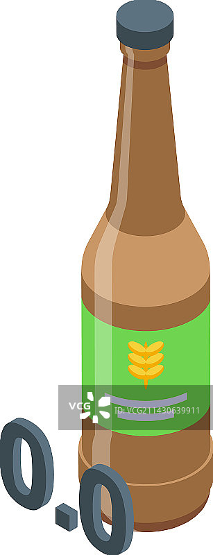 非酒精啤酒美食等距图标图片素材