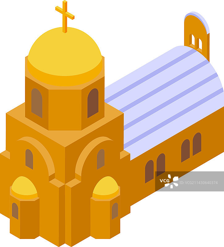 约旦教堂图标2.5D风格图片素材