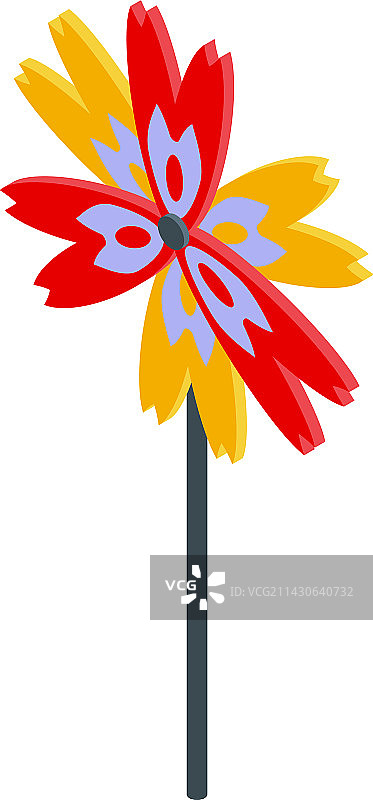 纸风车图标2.5D风动玩具图片素材