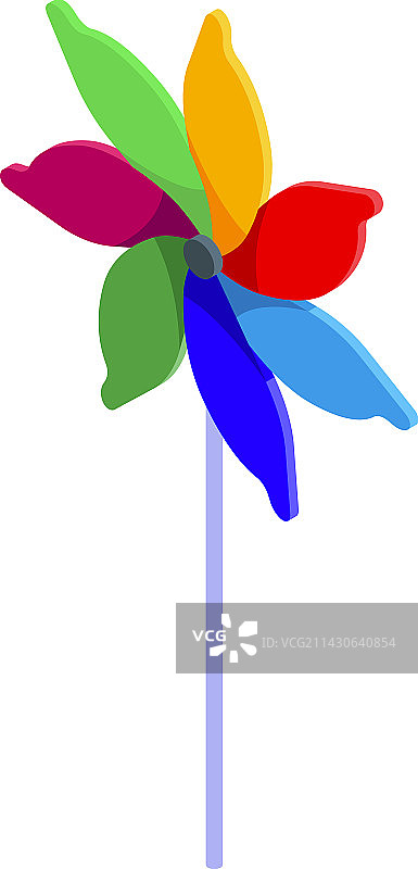 天空风向标图标2.5D风车图片素材