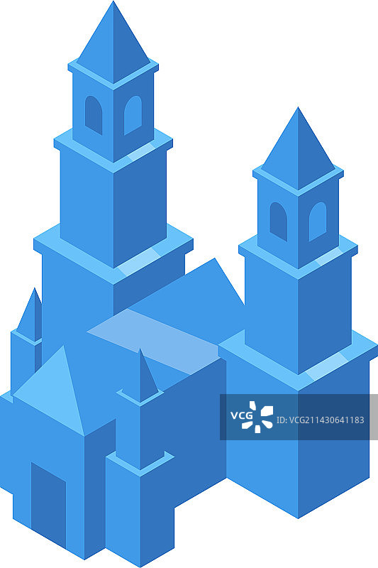 2.5D冰城堡图标，溜冰场图片素材