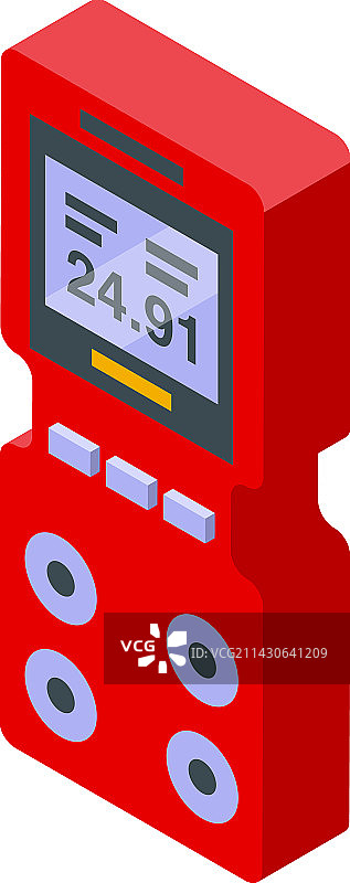 红色气体检测仪等距仪表图片素材