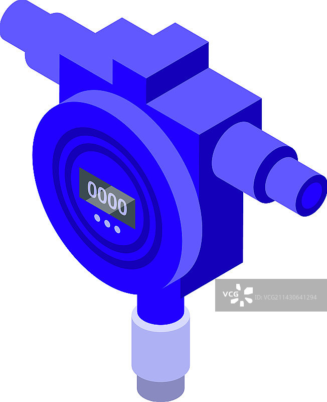 蓝色气体检测仪2.5D图标图片素材