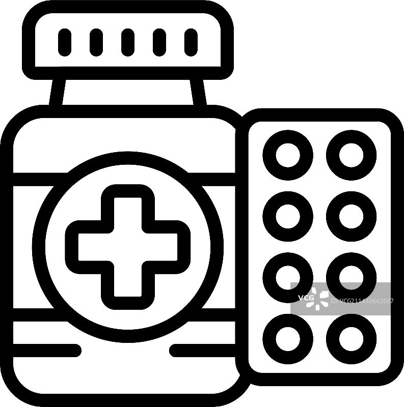 药丸图标轮廓心脏图片素材