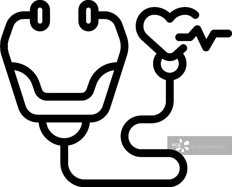 心脏外科医生听诊器图标轮廓图片素材