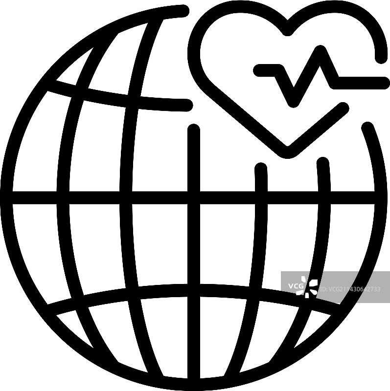 全球心脏外科医生轮廓图标图片素材