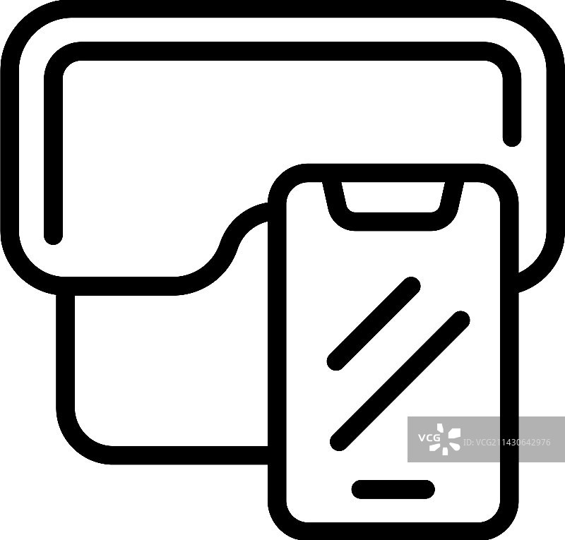 VR设备旅行在线轮廓图标图片素材