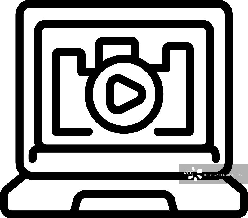 笔记本电脑虚拟现实图标轮廓图片素材