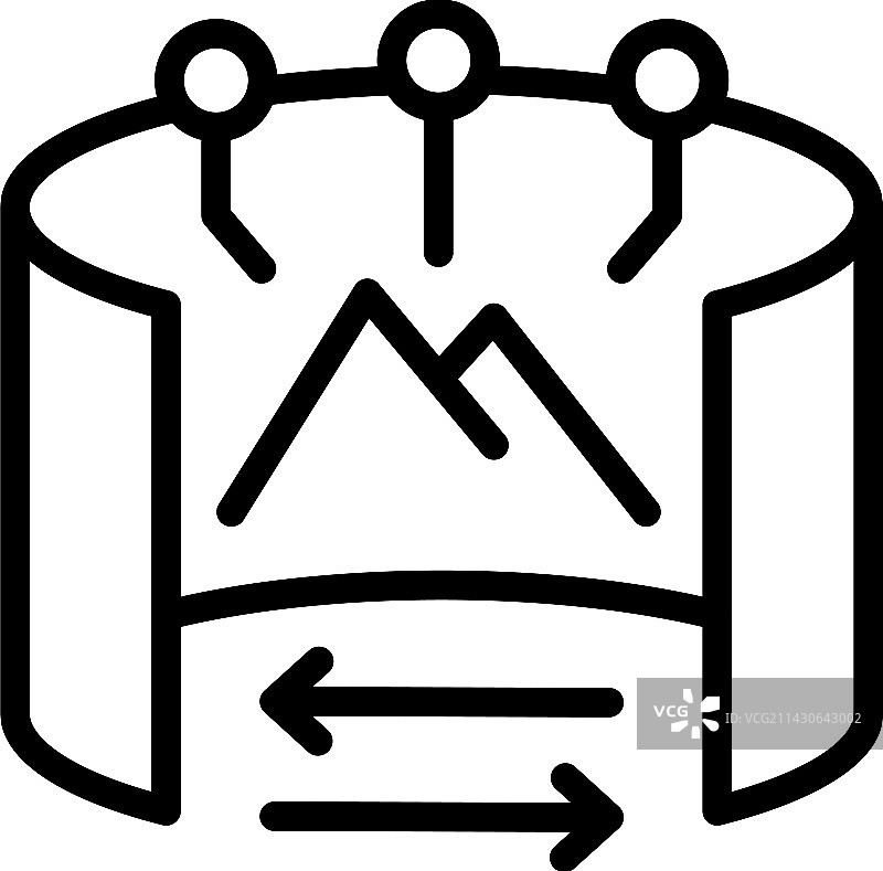 山脉虚拟旅行图标轮廓3D效果图片素材