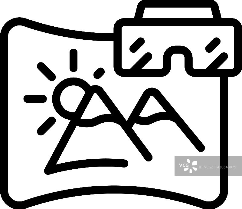 虚拟旅行头显图标轮廓：夏季图片素材