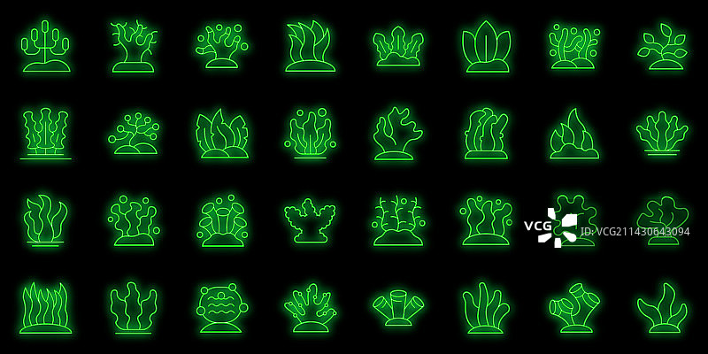 藻类图标霓虹灯效果图片素材