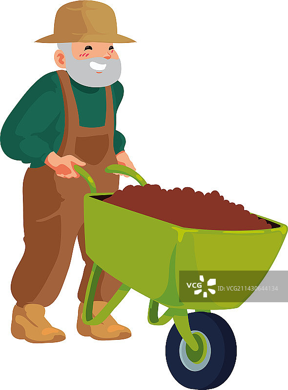 手推车上的男人图片素材