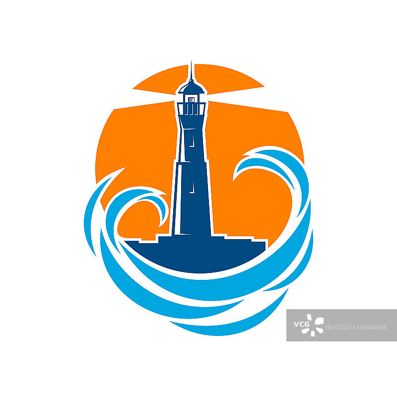 灯塔或灯标与海浪图片素材