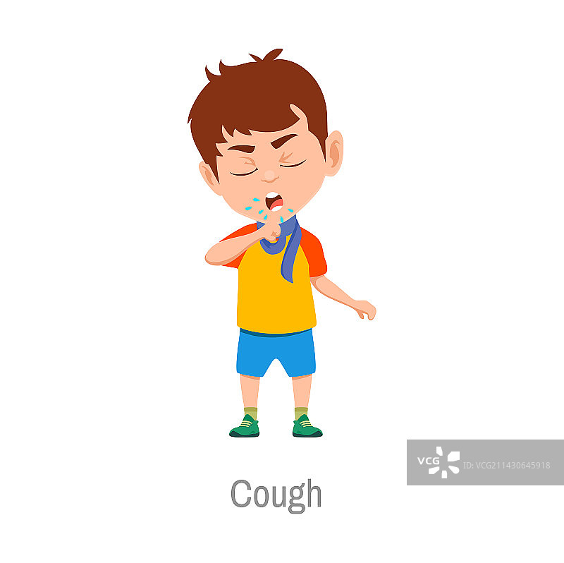儿童咳嗽呼吸道疾病患儿图片素材