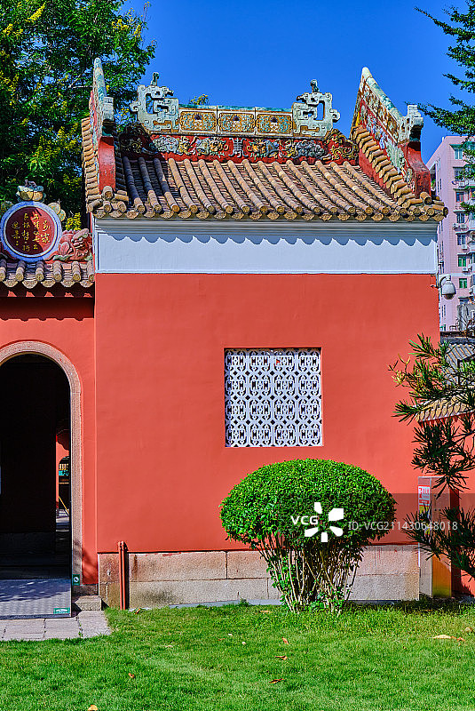 广州农讲所番禺学宫传统中式古建筑红墙图片素材