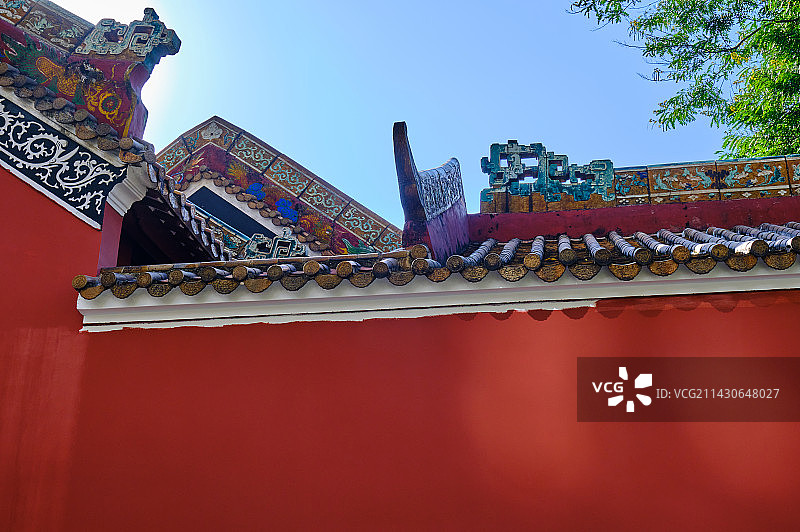 广州农讲所番禺学宫传统中式古建筑红墙图片素材