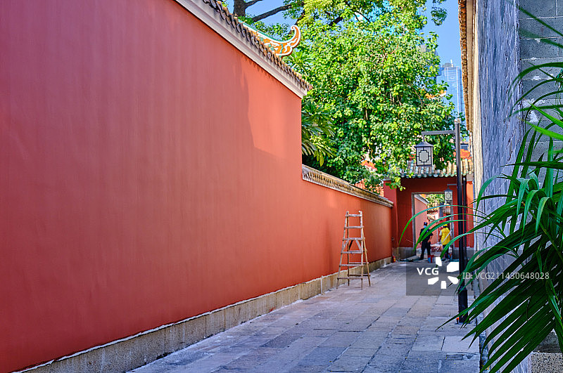广州农讲所番禺学宫传统中式古建筑红墙图片素材