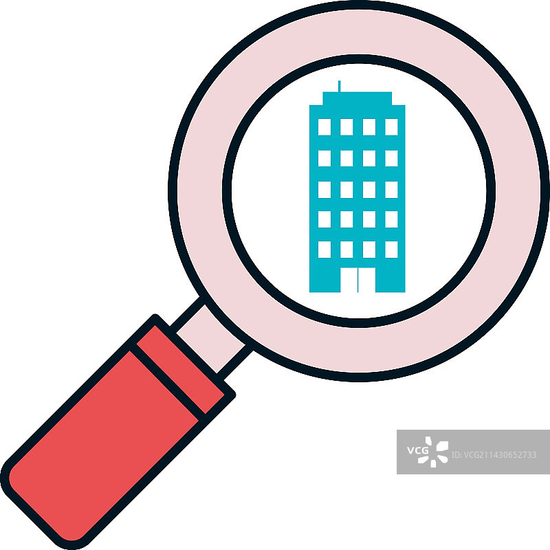 放大镜中的建筑图片素材