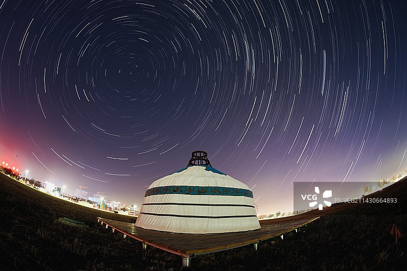 城中草原的蒙古包图片素材