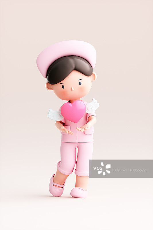 3D渲染的可爱小护士图片素材