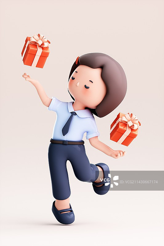 3D渲染的可爱女白领图片素材