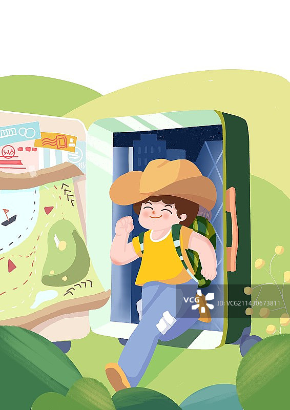 逃离城市旅行男孩图片素材