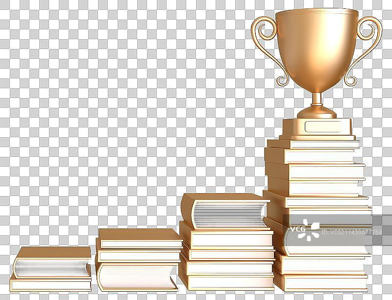 3D书籍业绩进步考试考研学习奖杯图片素材