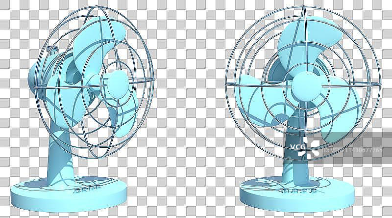 3D蓝色简约电扇图片素材