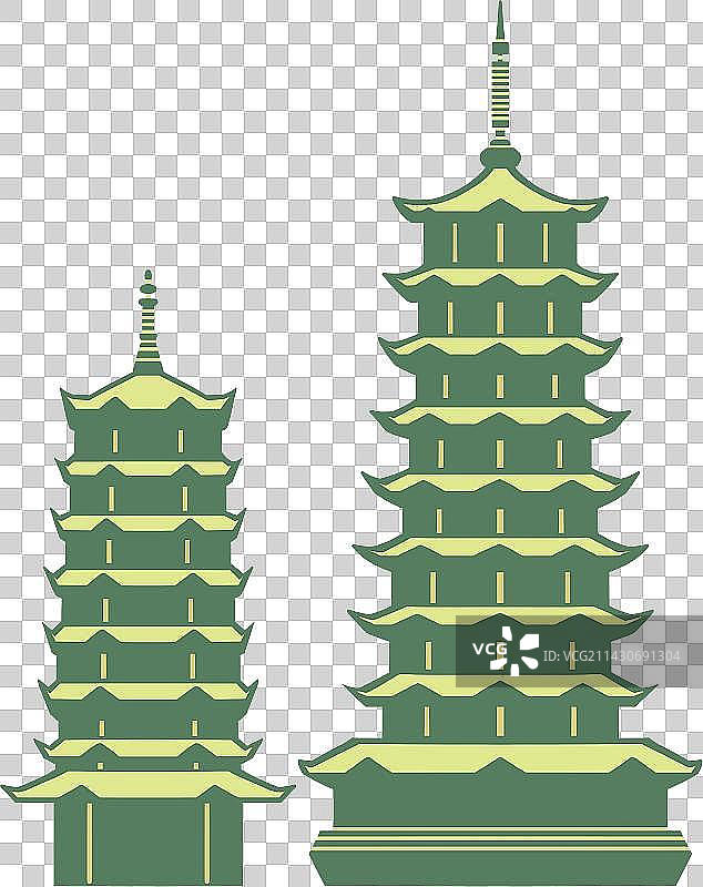 桂林地标建筑日月双塔图片素材