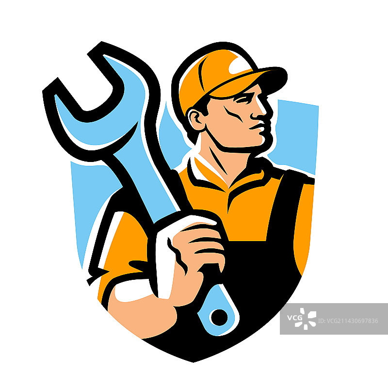 建筑工人工程师标志图片素材