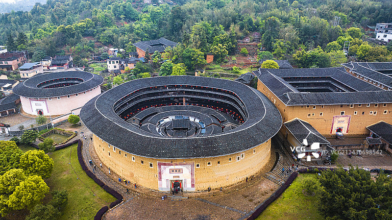 福建永定高北土楼群 承启楼 侨福楼图片素材
