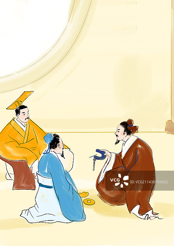 成语故事教育插图磁石引铁，于金不连图片素材