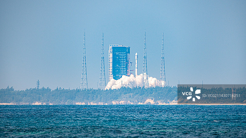 海南文昌发射场（长征八号遥二运载火箭）图片素材
