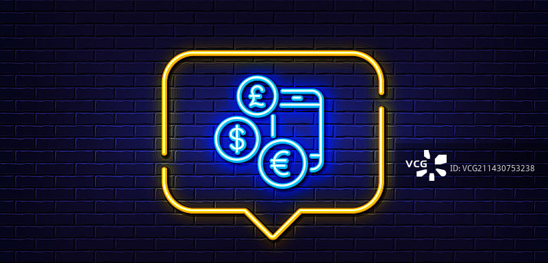 货币汇率线性图标，货币兑换标志图片素材