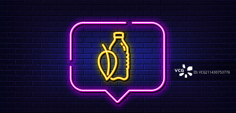 苏打水瓶霓虹灯线性图标图片素材