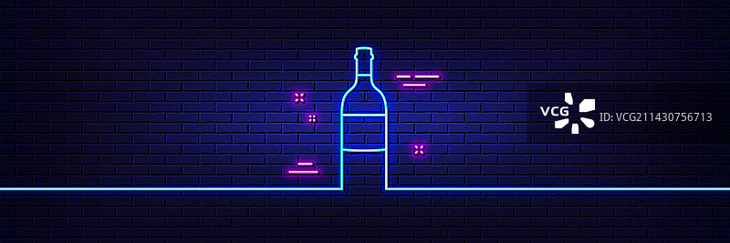 梅洛或赤霞珠酒瓶线条图标图片素材