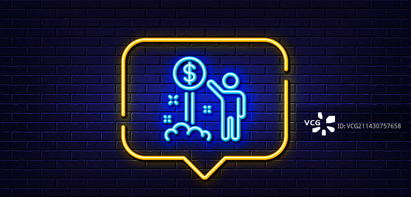 收入金钱线条图标财富符号霓虹灯图片素材