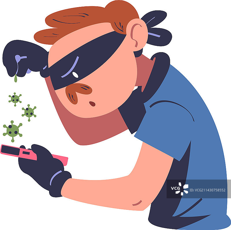 病毒攻击蒙面网络窃贼入侵图片素材