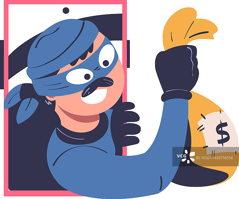 戴面具的黑客窃取网络犯罪资金图片素材