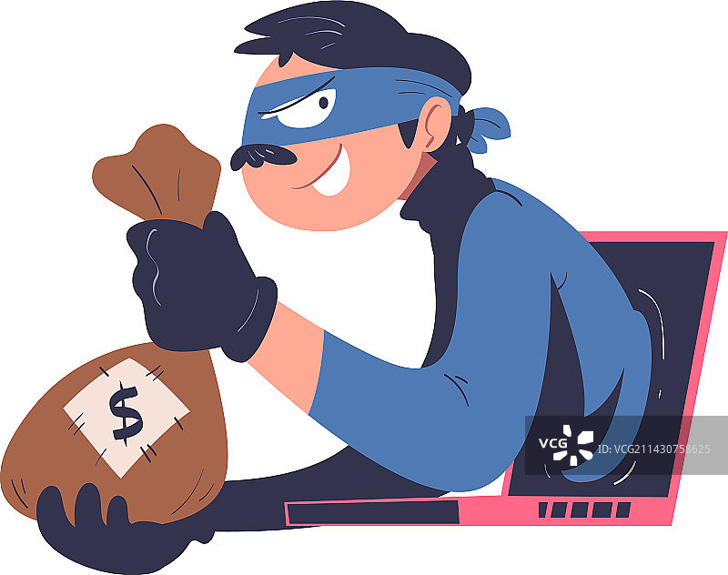 蒙面黑客盗取个人钱财图片素材